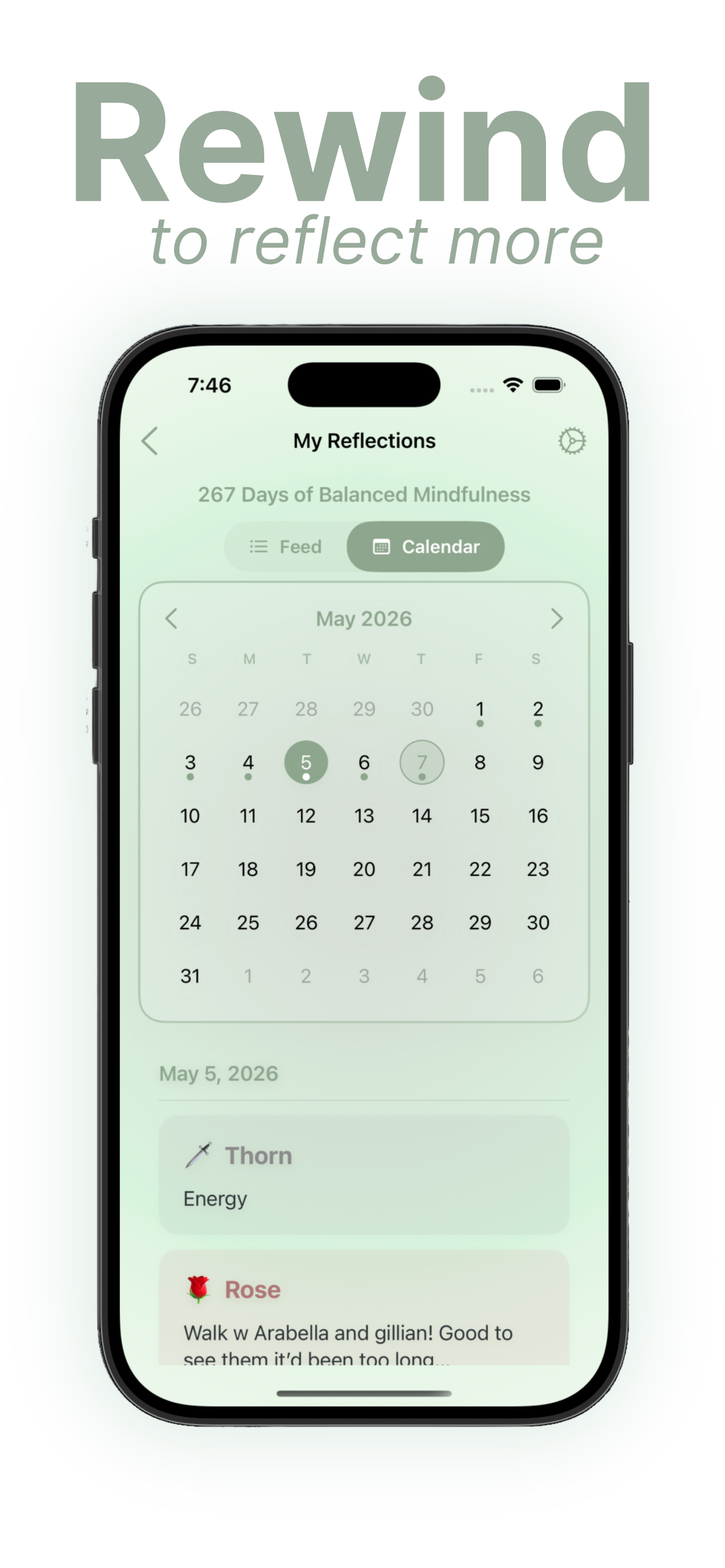 TRB calendar reflection screen